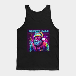 Santa DJ colored Christmas Party Electronic Music Tank Top